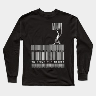 Capitalism Versus Socialism Barcode White Long Sleeve T-Shirt